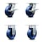 Service Caster 6 Inch Solid Poly Caster Set with Roller Bearing 2 Brakes and 2 Rigid SCC SCC-35S620-SPUR-SLB-2-R-2 - alternate 1